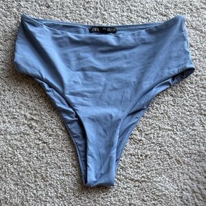 Zara Soft Blue High-Waisted Bikini Bottom